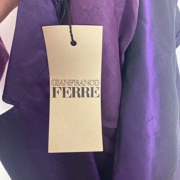 Vintage Gianfranco Ferre Purple Silk Blazer Jacket 50 it 14 US Made In Italy NEW - Picture 11 of 13